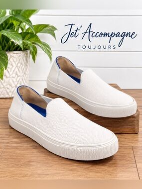 🤍 Jet’ Accompagne Toujours White Slip On Sneakers Women’s Size 35